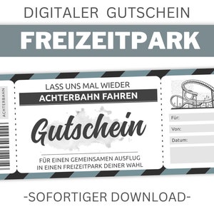 Amusement Park Voucher | Template editable | Print | Printable Voucher Template | gift idea | Customizable | Download