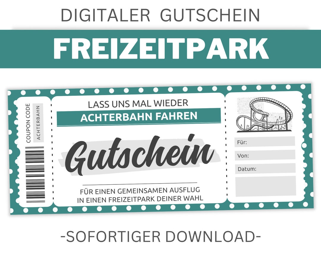 Amusement Park Voucher With Retro Dot Pattern to Print Out Printable