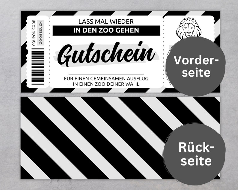 Zoo Voucher Template Editable Printable Voucher Template Gift Idea