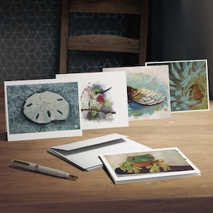 Animal Life Art: Multi-Design Grußkarten (5er-Pack), 11 cm x 14 cm, innen blanko