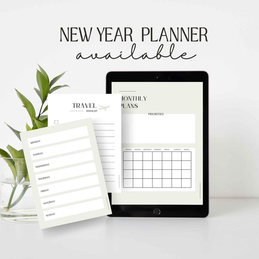 New Year Resolution Planner Yearly Goal Tracker 2025 Habit Tracker ...
