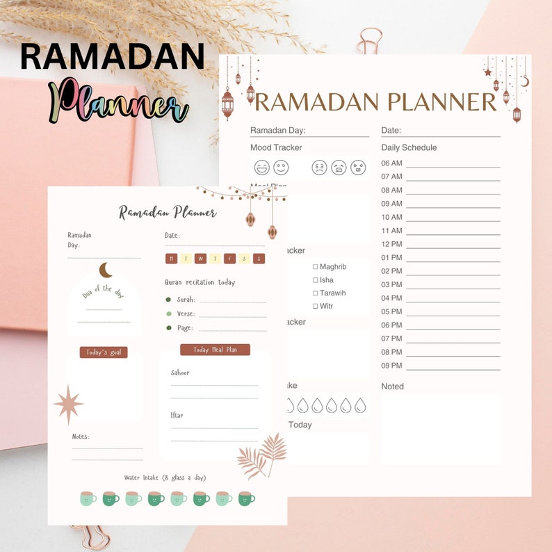 Ramadan Planner Printable PDF Quran Tracking Log Quran Notion Journal ...