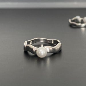 Silver Pearls - ring