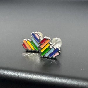 El pendiente Love Heart • pendientes de botón de plata • AllTheSmallThings