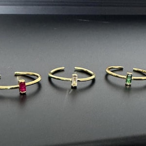 Golden Gemstones - adjustable ring