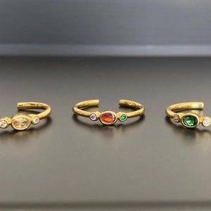 Golden Gemstones - adjustable ring