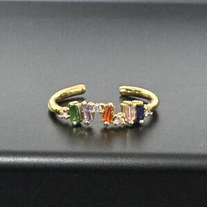 Gemstone Baguettes - adjustable ring