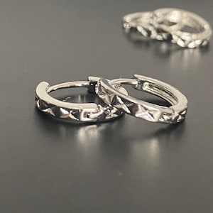 the battered hoop earring • silver hoop earrings • AllTheSmallThings