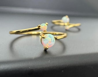 Golden Opals - adjustable ring - 925 Silver