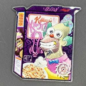Inkymiller Krusty Os cereal box simpsons fridge magnet 2 pack plus stickers