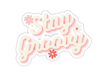Kiss-Cut Stickers, 70's sticker, cute stickers, hippy stickers, water bottle stickers, laptop stickers