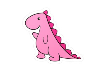 Dino saying hi stickcer, Kiss-Cut Vinyl Decals, dinosaur stickers, cute sticker