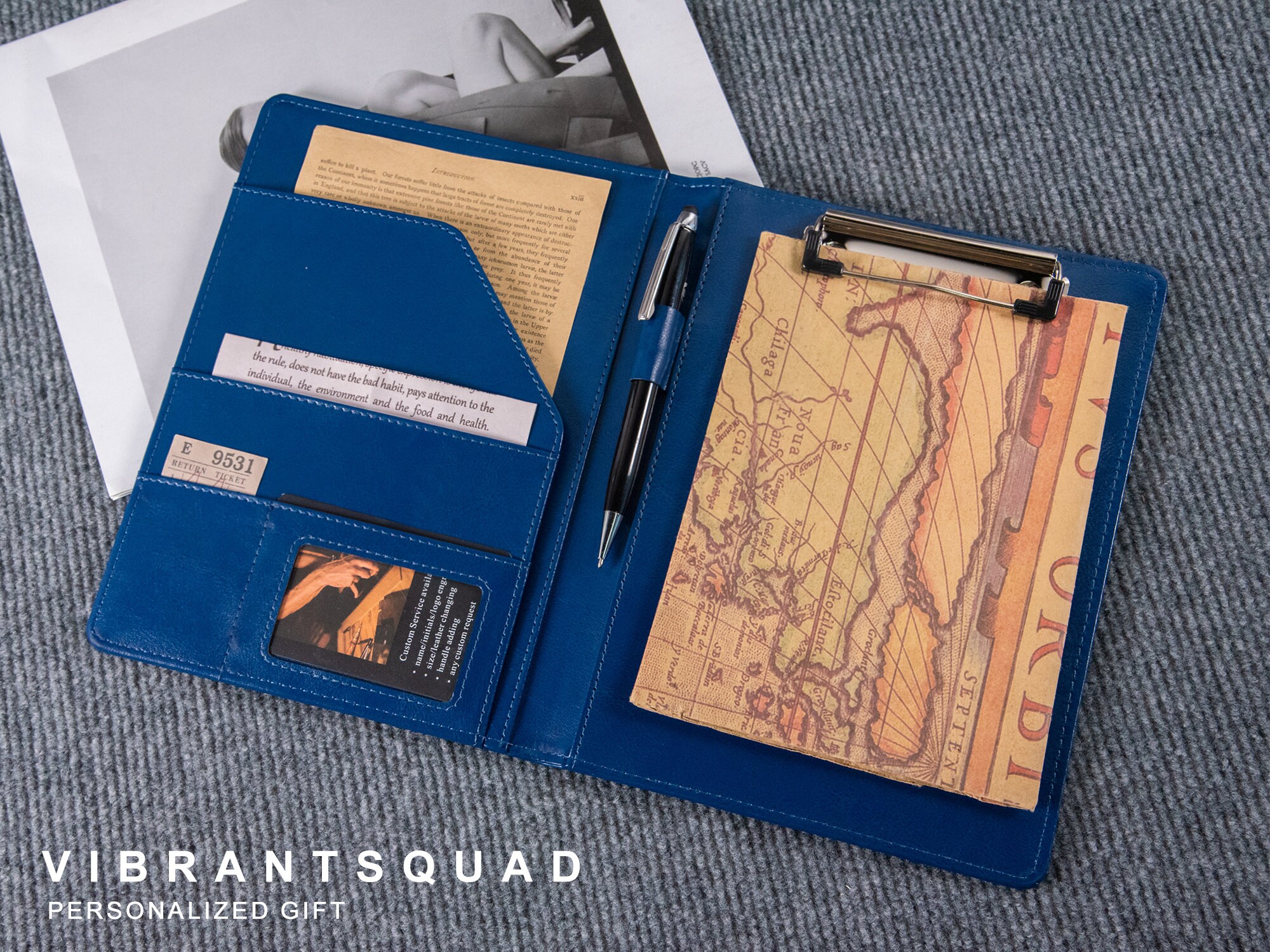 Personalize A5 Leather Padfolio Leather Padfolio With Clip Etsy