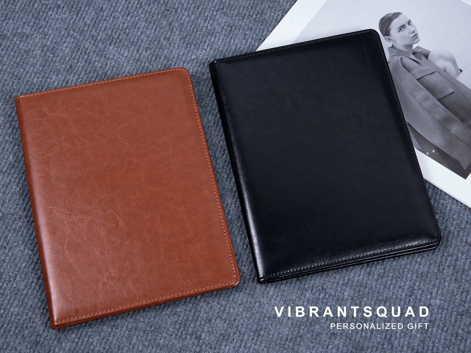 A5 Leather Padfolioleather Padfolio With Clip Custom Etsy