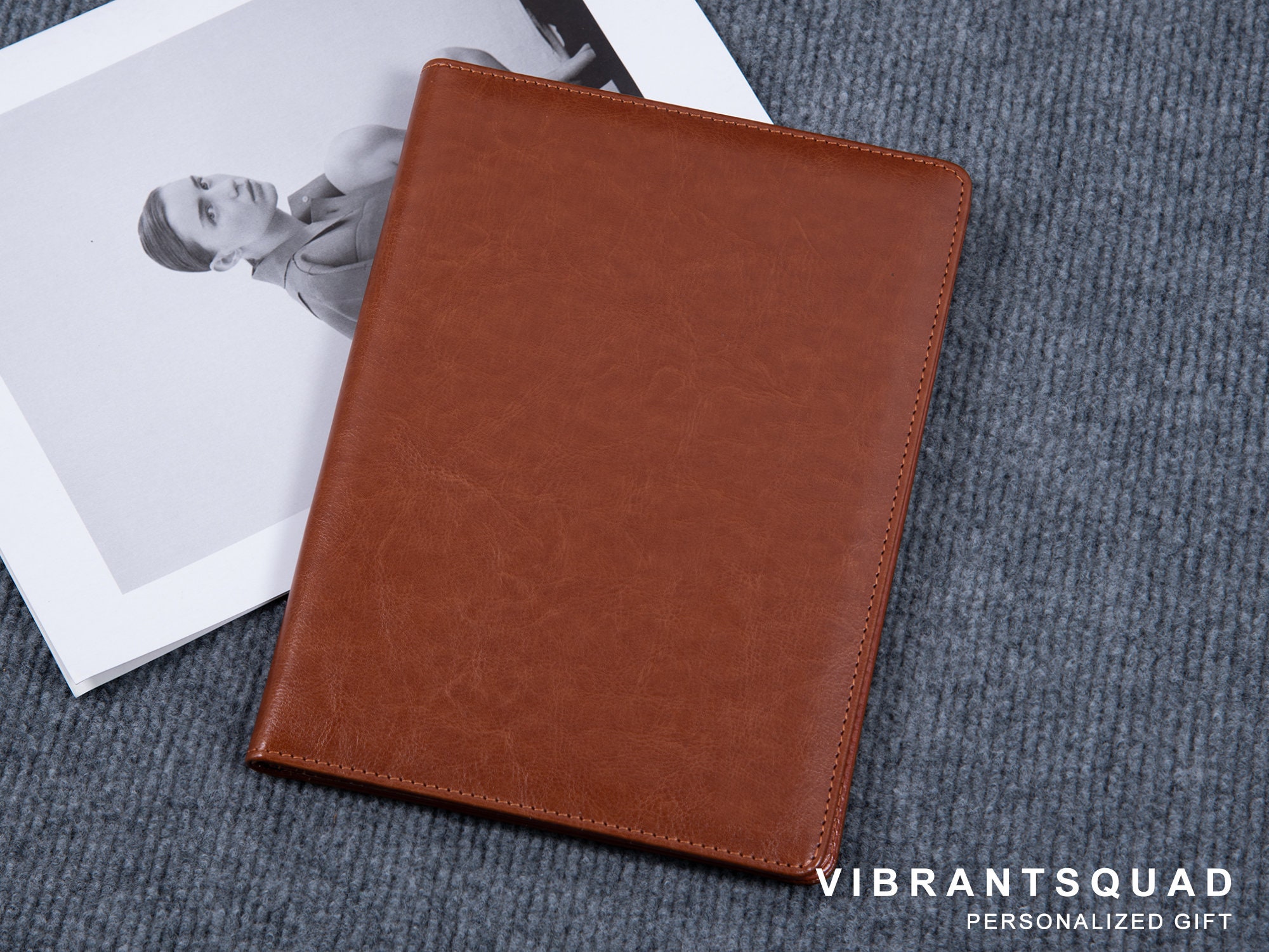 A5 Leather Padfolio Black Leather Padfolio With Clip Custom Etsy