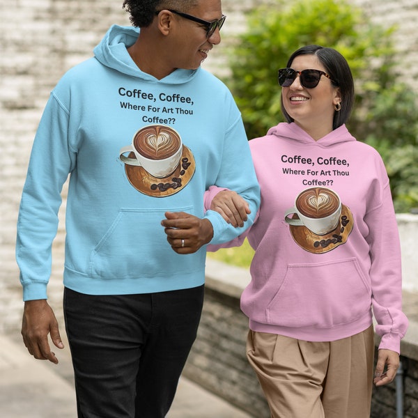 Funny Coffee Lovers Hoodie Silly Men's Women's Hooded Sweatshirt Humorous Coffee Drinker Sweater Family Friend Gag Gift Christmas Birthday