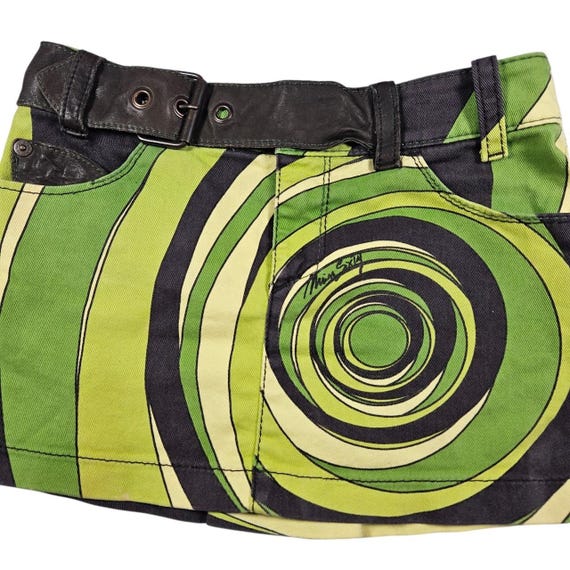 Vintage Miss Sixty Luxury Swirl Graphic Print Mini Skirt - Etsy