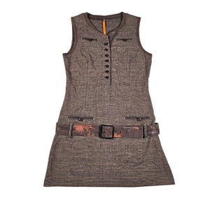 Vintage Cop Copine dress with removable floral embroidered buckle belt