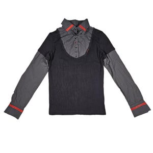 Top vintage Cop Copine com camisa de algodão canelada integrada