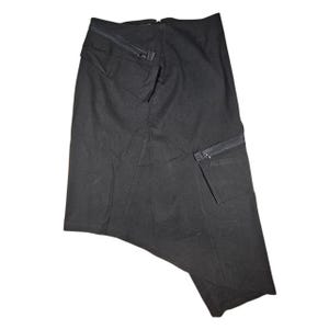 Saia assimétrica vintage Cop Copine com 2 bolsos grandes com zíper