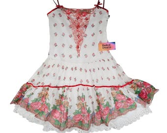 Abito vintage Miss Blumarine in seta 100% con stampa floreale