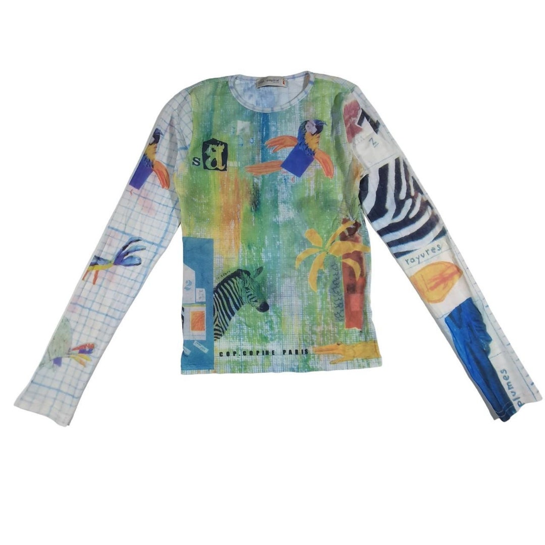 Chemisier Vintage Cop Copine Gris - Taille 38/40 - Dos Mesh - Très Bon état