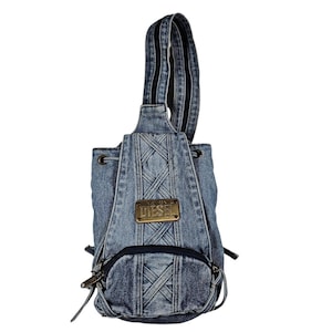 希少 00s archive DIESEL SLING BAG Y2K Vintage Diesel Crossbody Sling Bag Multi Pocket Utility y2k