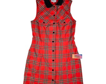 Abito in lana con bottoni e stampa tartan Blumarine Old Label