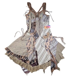 Vintage Fairy whimsy patchwork asymmetrical dress