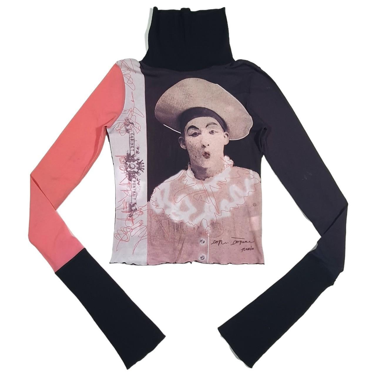 Vintage Cop Copine circus graphic print sheer mesh top