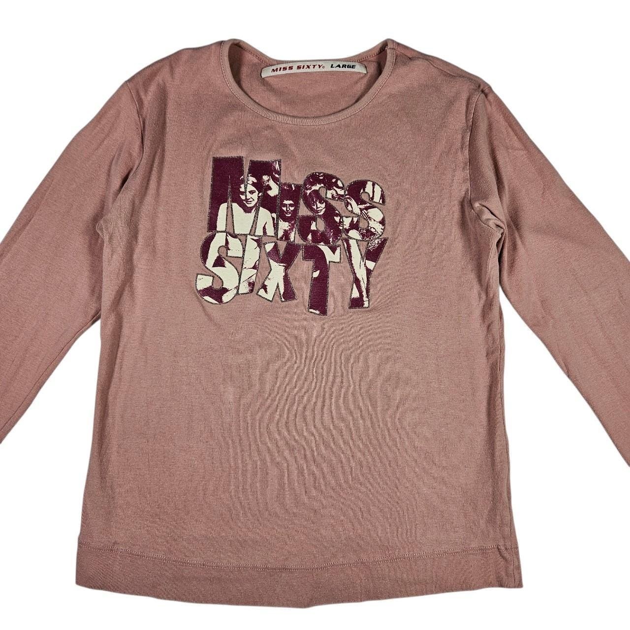 Vintage Very Rare Miss Sixty Girl Eating Sushi Graphic Print Top