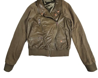 Vintage Diesel Khaki Green Corset Jacket Y2k Diesel Zip up and