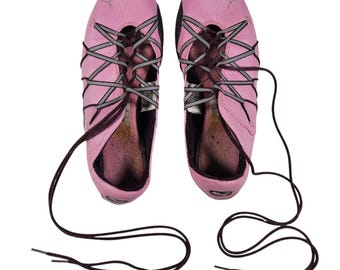 Vintage Puma ballerinaskor med omlottdetaljer