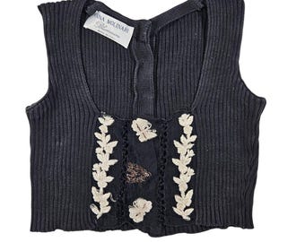 Blumarine Anna Molinari S/S 1993 Cropped Lace Knit Top - Etsy