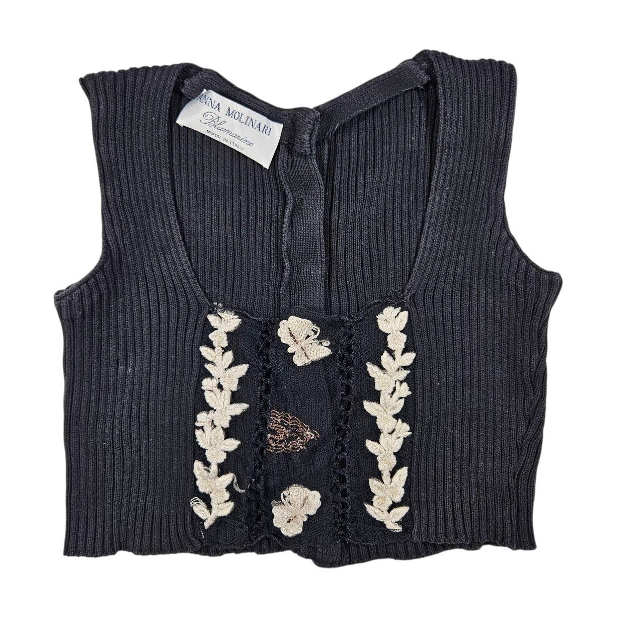 アンナモリナーリ☆彡ラグジュアリーで素敵な極上ヴァージンウール×リッチ刺繍が美しきエレガンス美的デコルテニット☆彡☆彡 Anna Molinari(アンナ・モリナーリ) 通販｜woollen online store