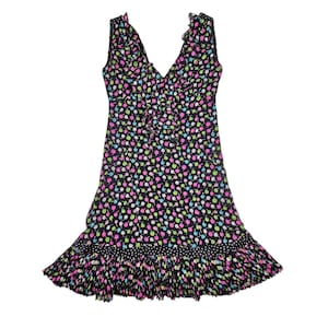 Vintage Blumarine flowers graphic print lined dress