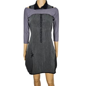 Vintage Cop Copine striped dress with micro bolero top