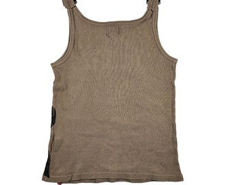 Vintage Miss Sixty Utopia Tank Top: Ribbed Y2K Buckle Straps