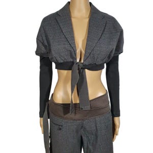 Vintage Cop Copine striped cropped bolero blazer top