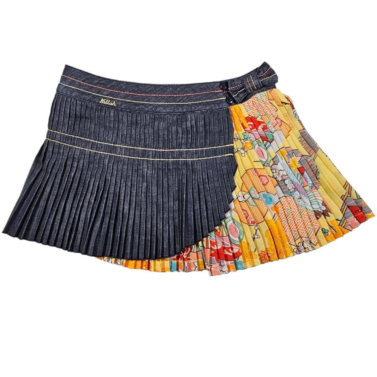 Vintage Killah (miss Sixty) Extremely Rare Denim Pleated Skirt