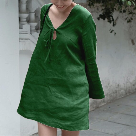 knee length dresses for ladies Julianna Linen Mini Dress main image 0