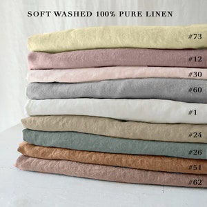 Pure Linen soft washed by the yard for sewing, 100% pure linen fabric, eco-friendly washed linen-flax fabrics by meter, Ship from the U.S. image 1