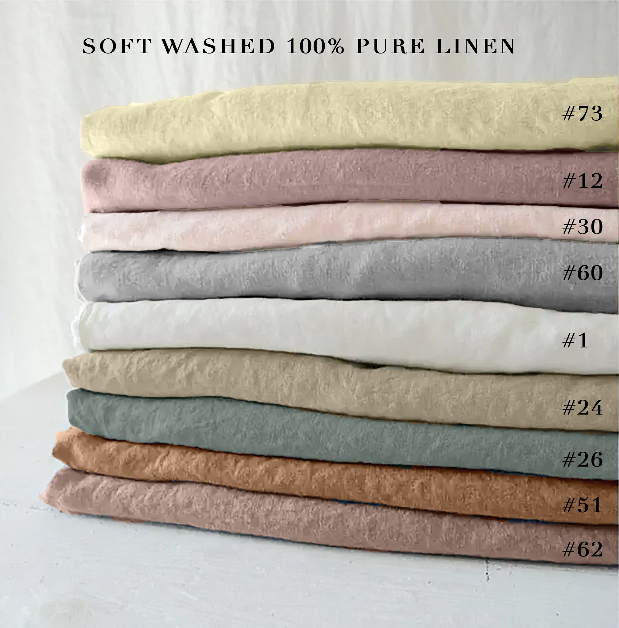 70 colors linen fabric medium weight , Fabric by the yard or meter