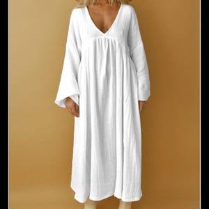 100% linen hand-beaded long dress