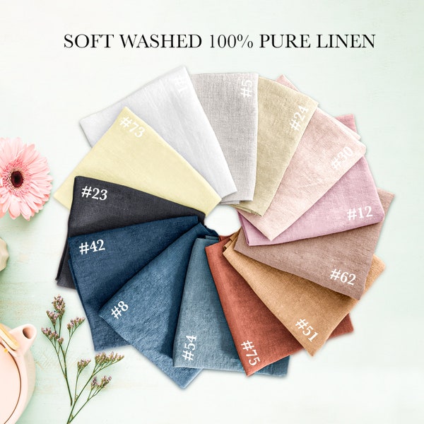 Pure Linen soft washed by the yard for sewing, 100% pure linen fabric, eco-friendly washed linen-flax fabrics by meter, Ship from the U.S.