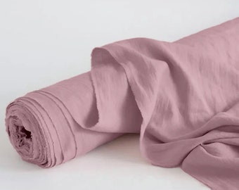 Soft Pink Pure #12 Linen soft washed by the yard for sewing, 100% pure linen fabric, eco-friendly washed linen-flax fabrics, Ship from U.S.