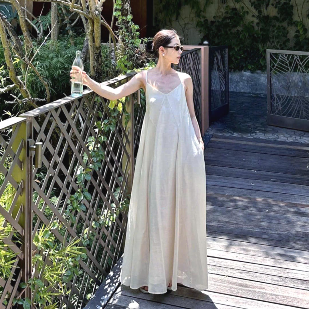 Women Summer Casual Pure Color 100 Linen Dress