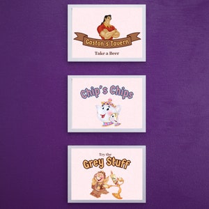 Beauty and the Beast Birthday Party signs