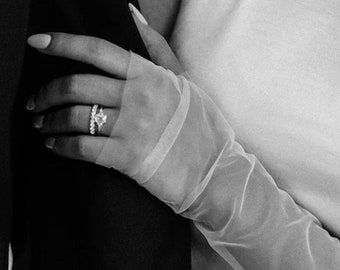 2 stuks elegante glamourhandschoenen witte of zwarte avond tule feest bruidshandschoenen tule mouwen vingerloze wanten tule bruid mouw handschoenen