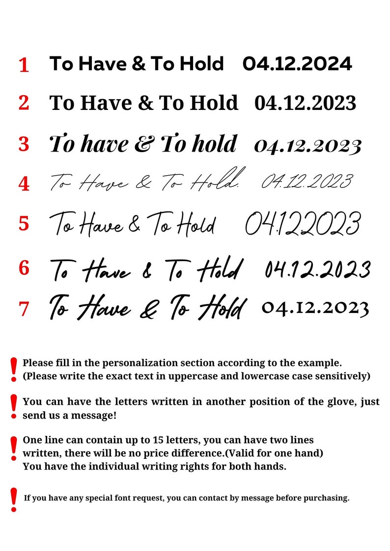 May include: A white background with seven lines of text. Each line has a number, the text "To Have & To Hold", and a date. The dates are all in the format MM.DD.YYYY. The dates are 04.12.2024, 04.12.2023, 04.12.2023, 04.12.2023, 04.122023, 04.12.2023, and 04.12.2023.